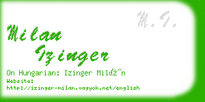 milan izinger business card